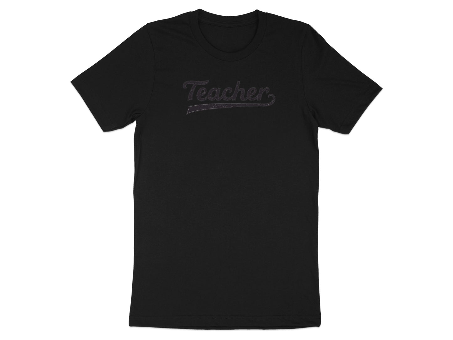 Black T-Shirt with Teacher Text Print Shirt
